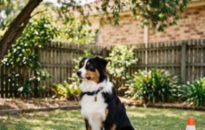 Stay-and-Train or Traditional Classes – Which Training Format Fits Your Dog Dog practising obedience training in a shaded Queensland outdoor setting
