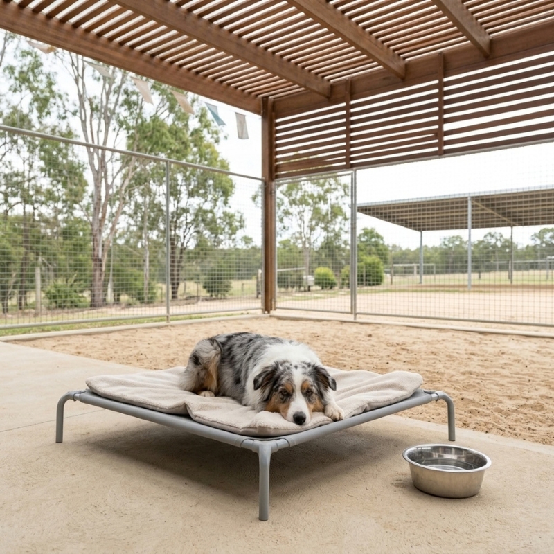 Dog in a clean open space illustrating how kennel cough spreads